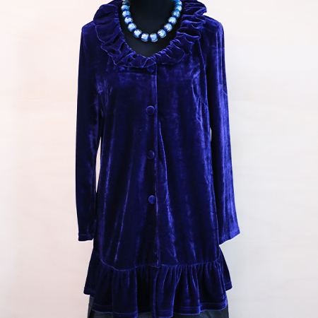 Silk Velvet Jacket - Purple Blue - Boutique Belle